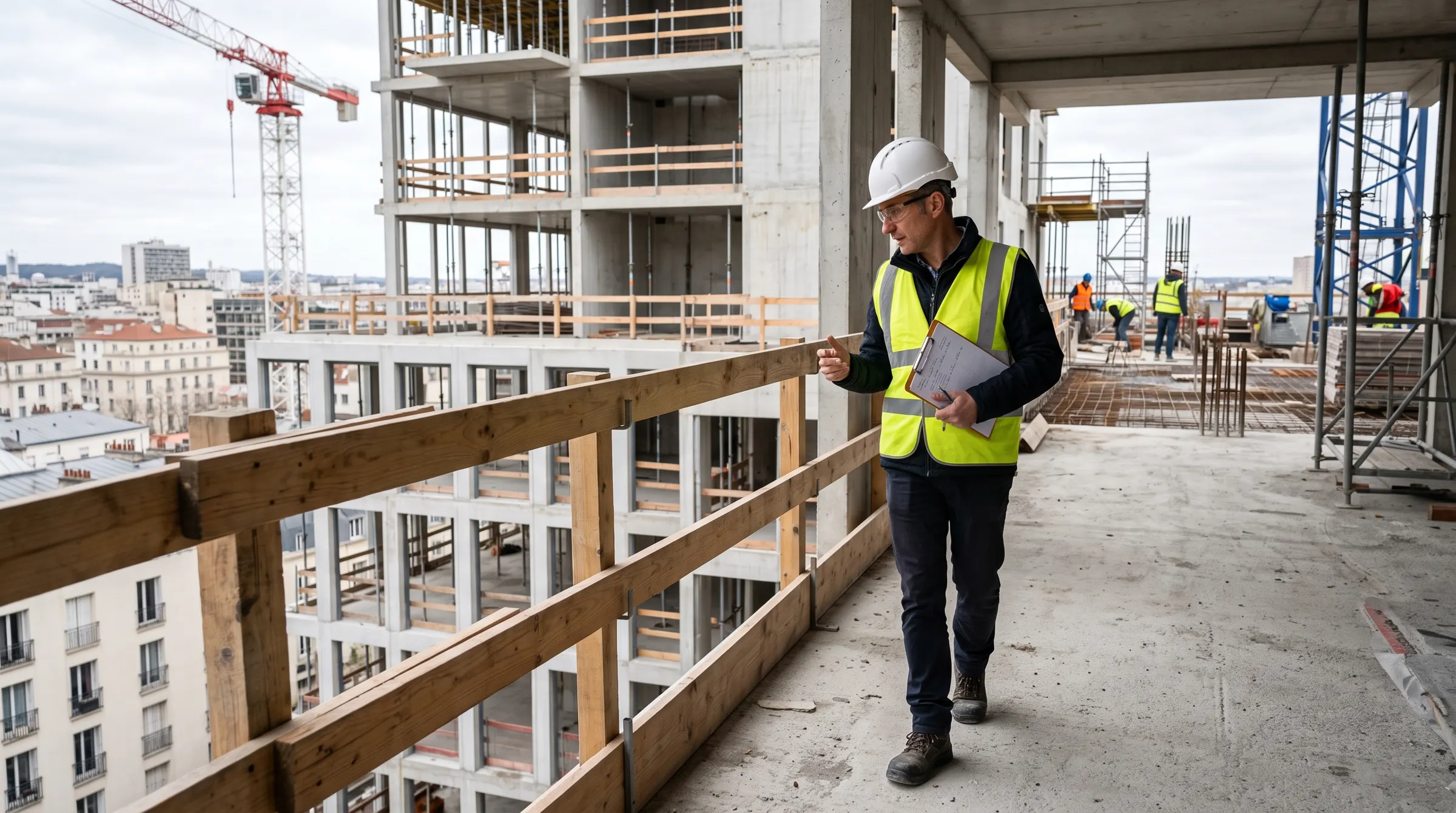 Coordinateur SPS au travail sur un chantier