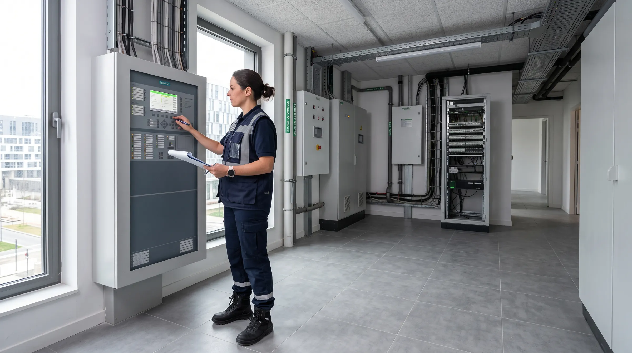 Coordinateur SSI au travail sur un chantier