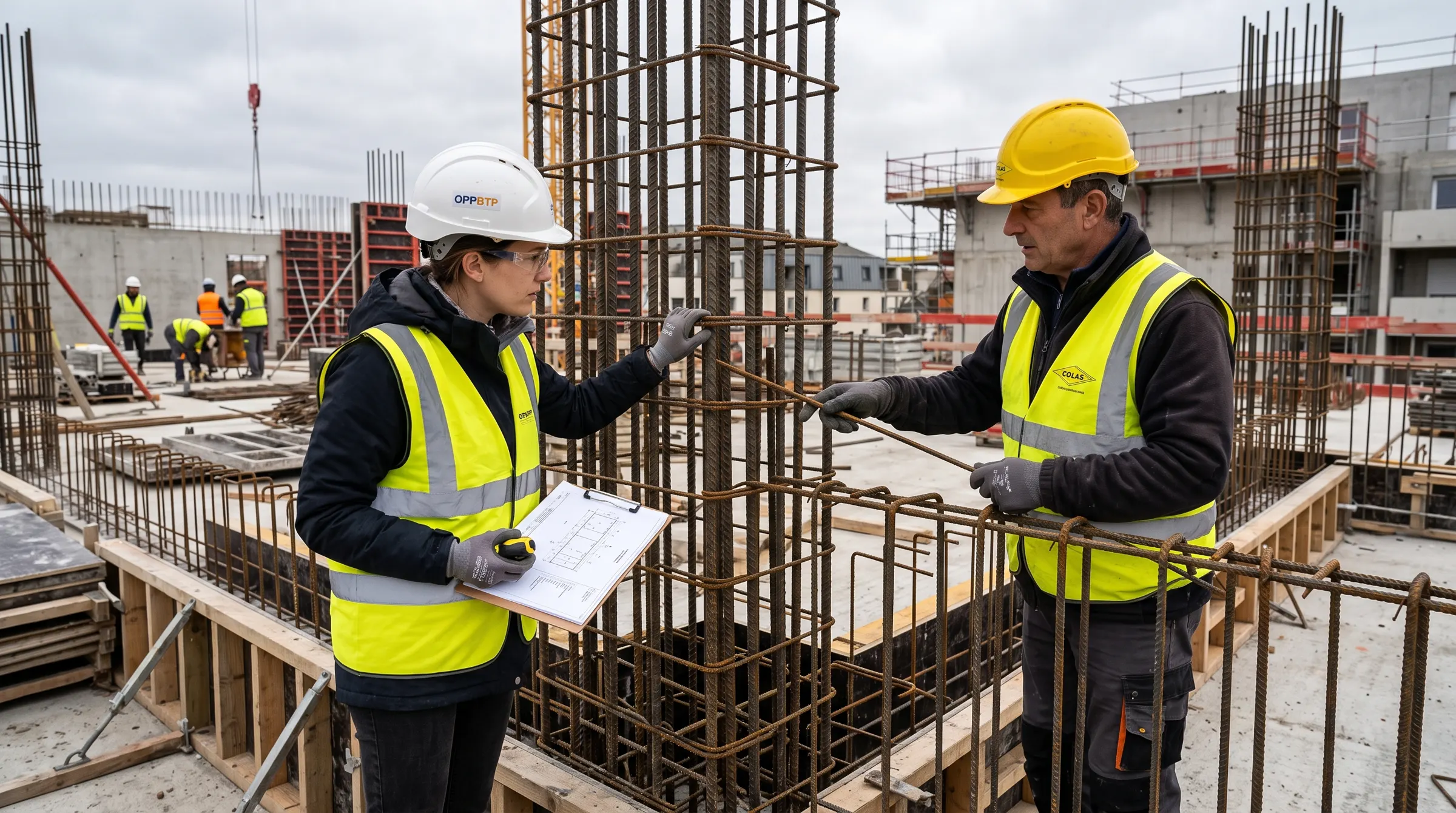 Ingénieur structure au travail sur un chantier