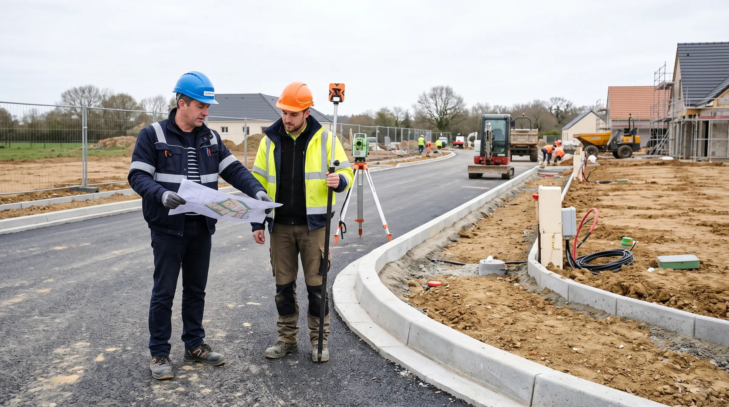 Lotisseur-aménageur au travail sur un chantier