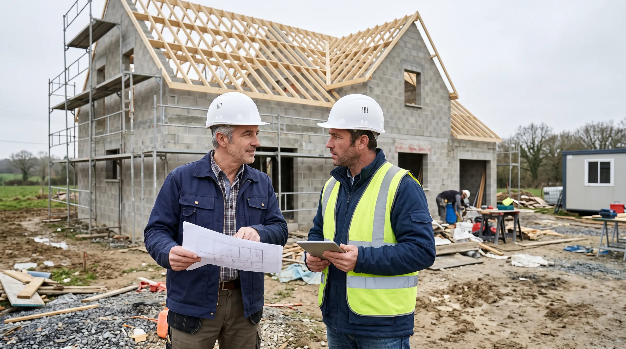 Maître d'œuvre au travail sur un chantier